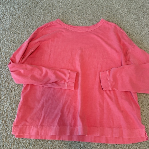 Old Navy Pink Long Sleeve Tee Soft Cotton Crew Neck - Picture 1 of 5
